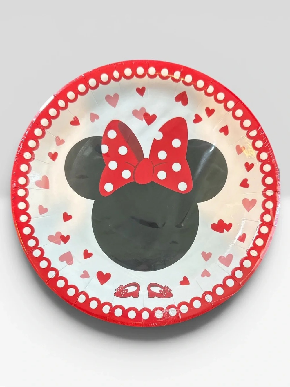 Red Minnie Mouse Party Paper Plates & Cups Set for party of 24 Happy Birthday